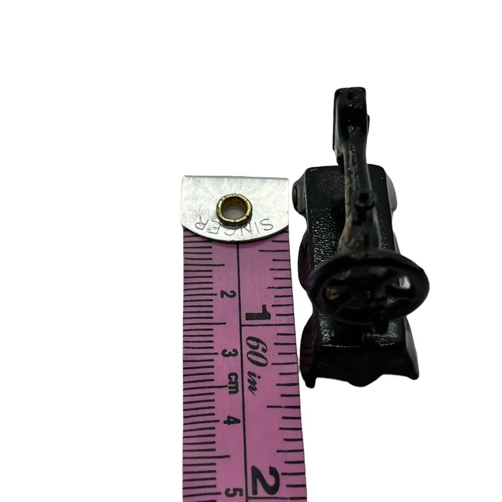 Miniature Dollhouse Sewing Machine 1800s Style Hand Wheel Black Painted Metal